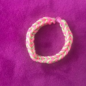 Fishtail pink and green bracelet